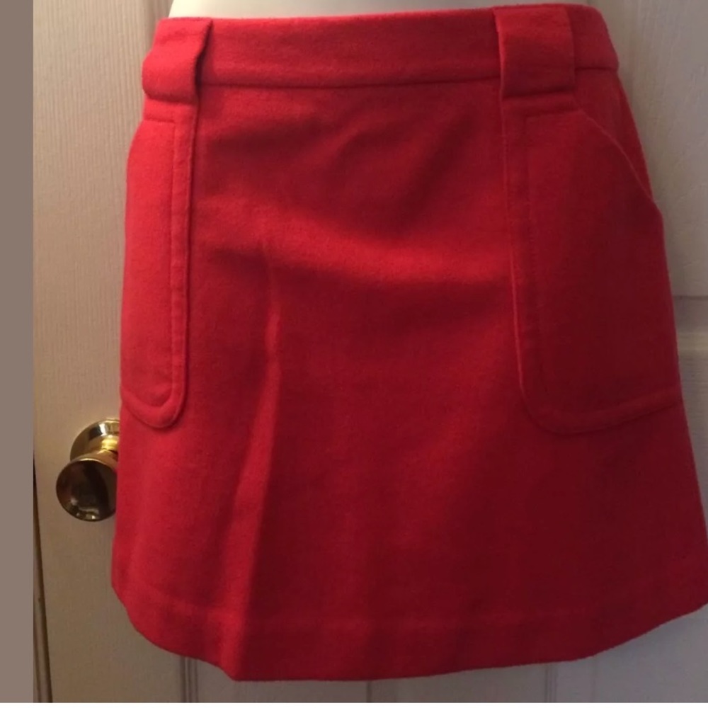 J. CREW Felted Wool Patch Pocket Skirt Mini Pink